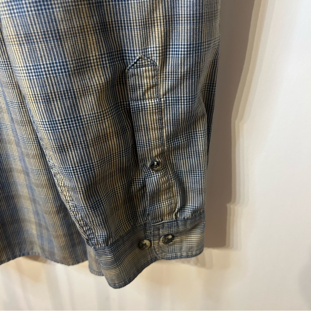 Columbia Men’s Tan and Navy Blue Plaid Button Down Collar Shirt, Size XL - Picture 6 of 9